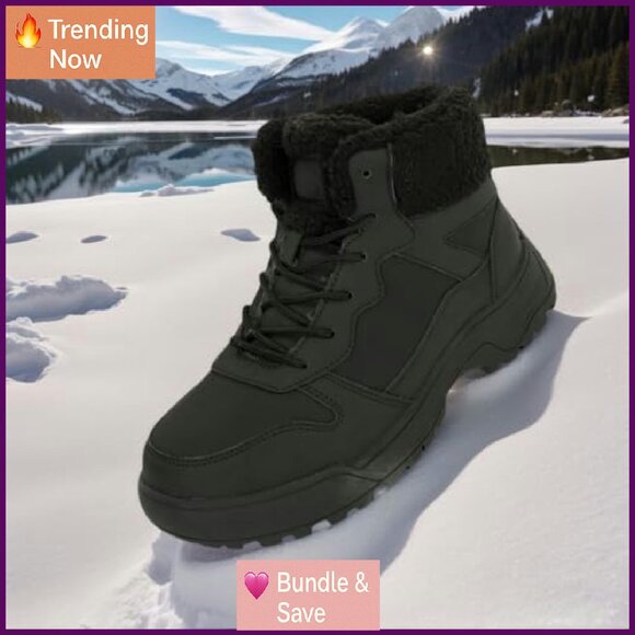 Women's Waterproof Winter Snow Boots Non-Slip Hiking Outdoor Shoes - Picture 3 of 7